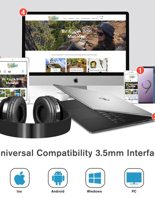 Load image into Gallery viewer, Bluetooth Headphones over Ear, LUXMO Wireless Noise Cancelling Headphones Foldable Stereo Headset with Mic, Rechargeable Headphones Handsfree Headphones for PC, Laptops and Smartphones
