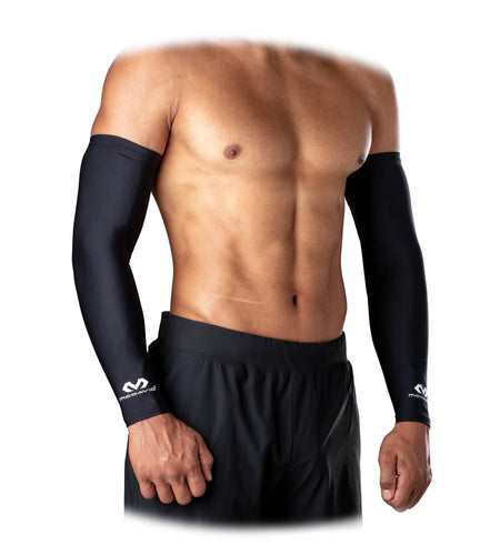 Sport Polyester Compression Arm Sleeves, 2 Pack, Black Adult Unisex Large/X-Large, Unisex