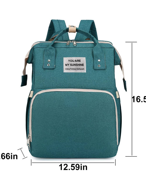 Load image into Gallery viewer, Diaper Bag Backpack, Multifunction Baby Bag with Changing Station, Foldable Crib, Insulation Milk Bottle Pocket, Waterproof Large Capacity Travel Bag with USB Charging Port, Gift for Mom Dad
