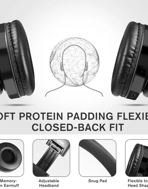 Load image into Gallery viewer, Bluetooth Headphones over Ear, LUXMO Wireless Noise Cancelling Headphones Foldable Stereo Headset with Mic, Rechargeable Headphones Handsfree Headphones for PC, Laptops and Smartphones
