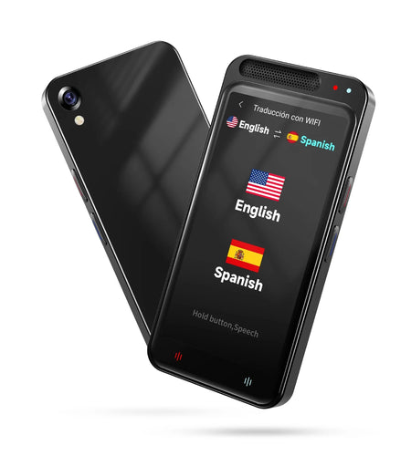 Language Translator Device, Two-Way Smart Voice and Photo Pocket Translator Real Time, Online Offline Translation for Business, Learning,Black