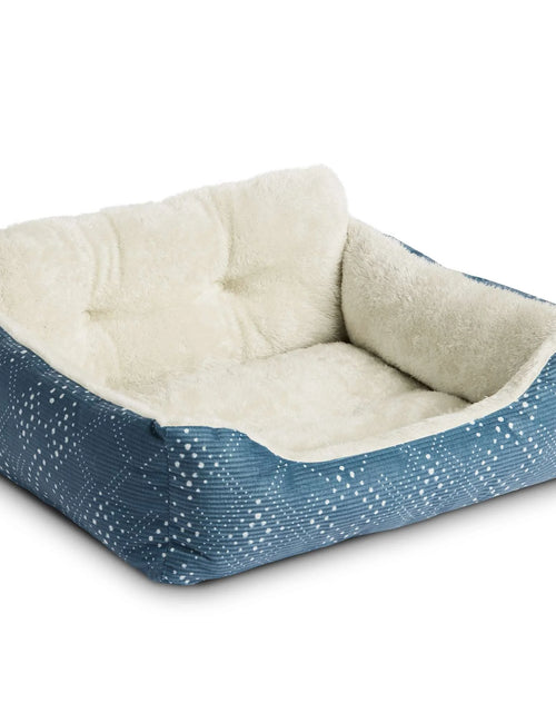Load image into Gallery viewer, Puppy Dog Bed, Plush Bolster Dog for Small Dogs, Small, 21" X 17", Blue
