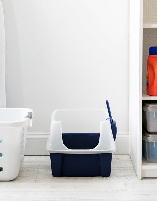 Load image into Gallery viewer, , High Sided Open Top Cat Litter Box with Scoop, Navy
