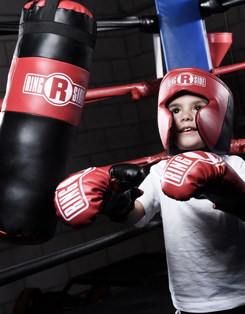 Load image into Gallery viewer, Kids Boxing Set with Mini Heavy Bag, Gloves and Headgear - Black
