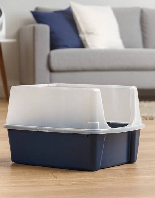 Load image into Gallery viewer, , High Sided Open Top Cat Litter Box with Scoop, Navy
