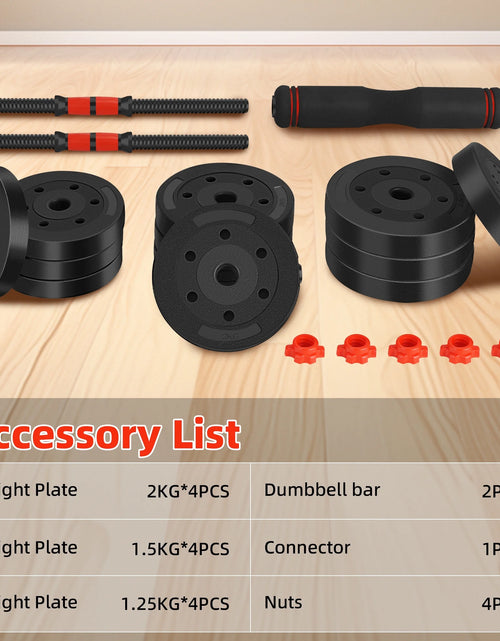 Load image into Gallery viewer, 66 LBS Adjustable Dumbbell Set, Free Weights Dumbbells Set for Workout, Black
