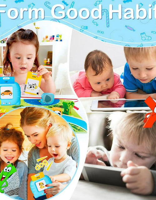 Load image into Gallery viewer, Talking Flash Cards Speech Therapy Toys-224 Sight Words Montessori Preschool Educational Learning Pocketspeech Development Toy for Toddler, Learning Pocket Speech Audible Flashcards (Blue)

