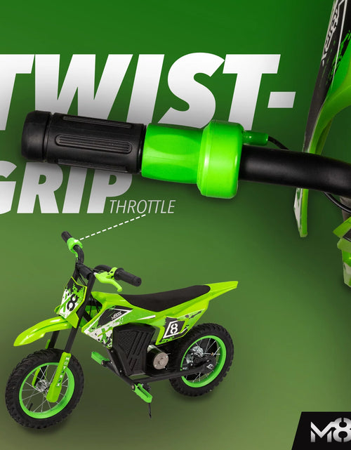 Load image into Gallery viewer, Green 12V Mini Electric Child Dirt Bike, Battery Powered Toy Motorcycle, Kids Ride On, Ages 5 Years and Up
