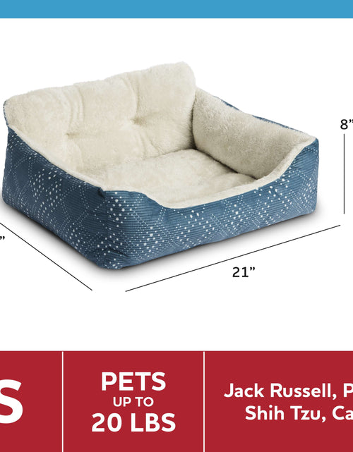 Load image into Gallery viewer, Puppy Dog Bed, Plush Bolster Dog for Small Dogs, Small, 21" X 17", Blue
